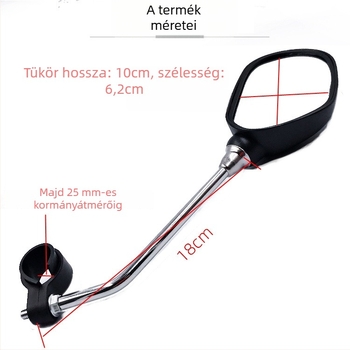 Hegyi kerékpár hátsó visszapillantó tükör, sík reflectorral; anyag: gyárilag gyártott műanyag; súly: 322 g