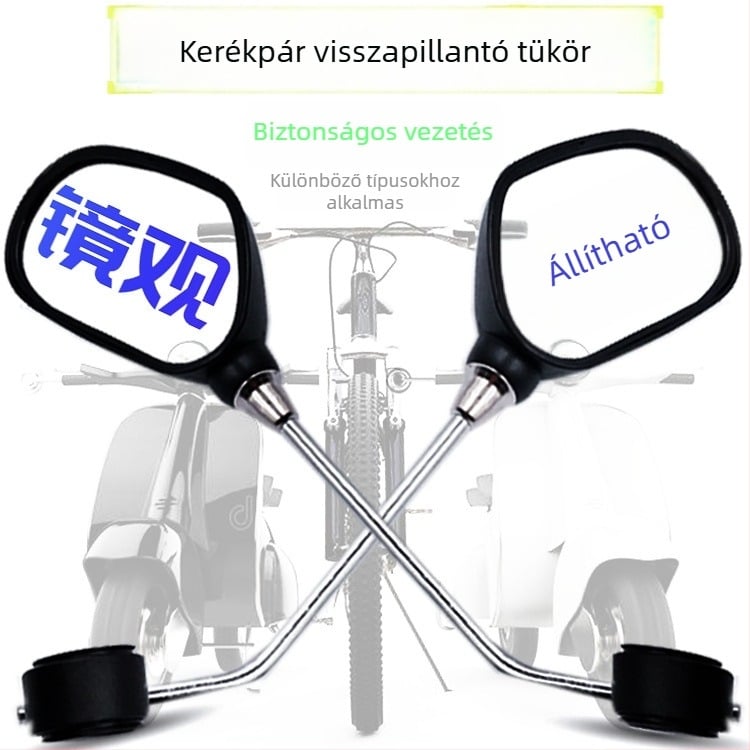 Hegyi kerékpár hátsó visszapillantó tükör, sík reflectorral; anyag: gyárilag gyártott műanyag; súly: 322 g