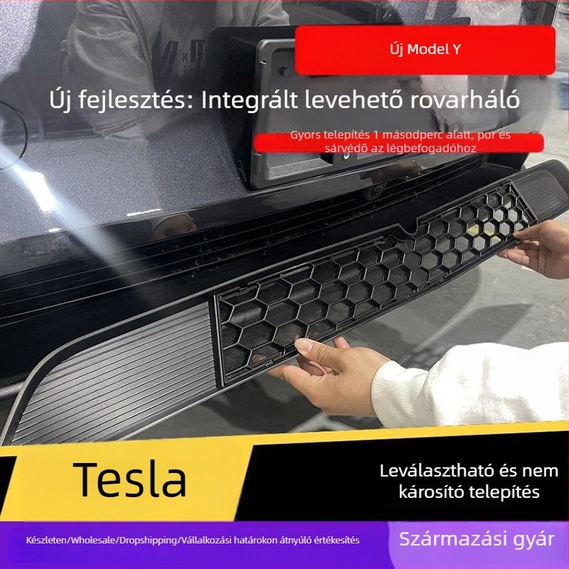 Tesla Model Y első légbeömlőjének rovarvédő fedele — ABS anyag; Márka: Other; Model Y kompatibilis