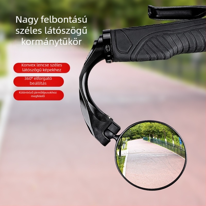 Acrono konvex kormánytükör kerékpárokhoz mountain kerékpárokhoz és országúti kerékpárokhoz, ABS anyagból, tömeg 53–66 g, hosszú és rövid stílus, tartalmaz két szerelőkulcs