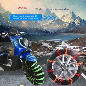 Csúszásgátló lánc elektromos járművekhez, gumi alapú, kopásálló, modell 0058, 16 g, elektromos autókhoz és motorkerékpárokhoz