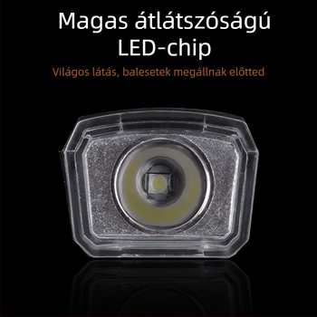 Mini kerékpár előfényszóró USB-C töltéssel, négy fokozatú beállítás, éjszakai vezetéshez világítás, gyorskioldó rögzítés