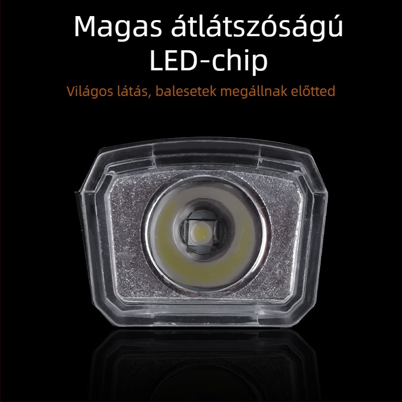 Mini kerékpár előfényszóró USB-C töltéssel, négy fokozatú beállítás, éjszakai vezetéshez világítás, gyorskioldó rögzítés