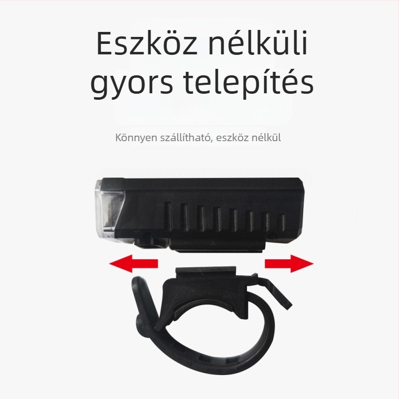 Mini kerékpár előfényszóró USB-C töltéssel, négy fokozatú beállítás, éjszakai vezetéshez világítás, gyorskioldó rögzítés