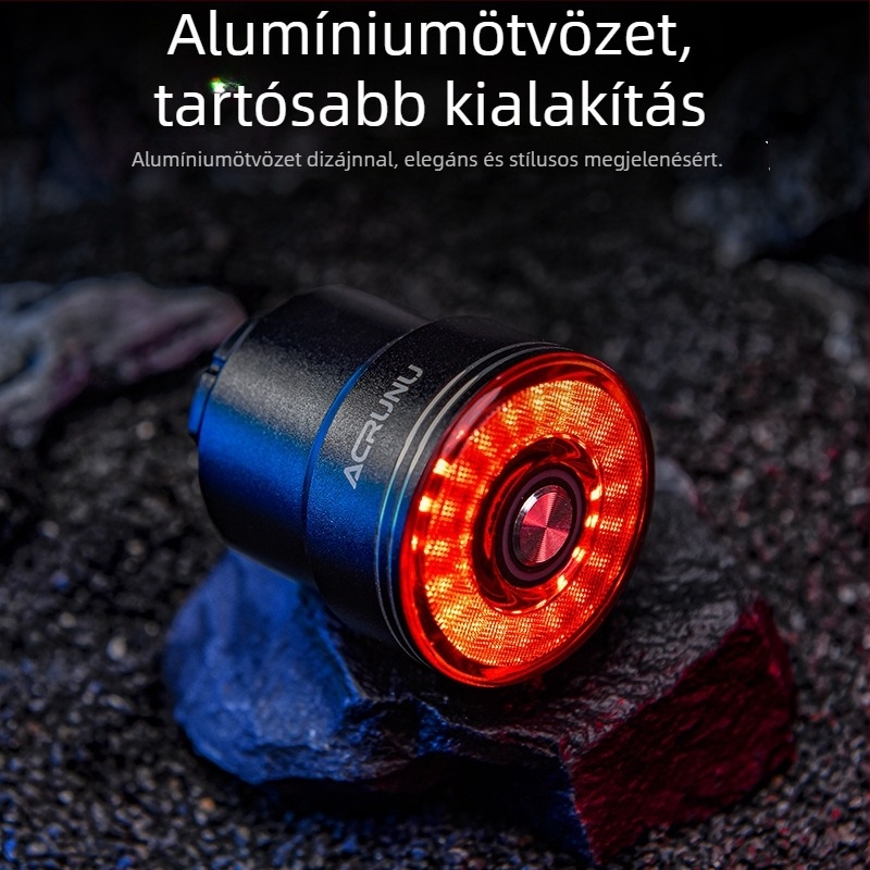 ACRUNU kerékpár hátsó fény intelligens érzékelővel, USB tölthető, IP65 vízálló, 5 mód