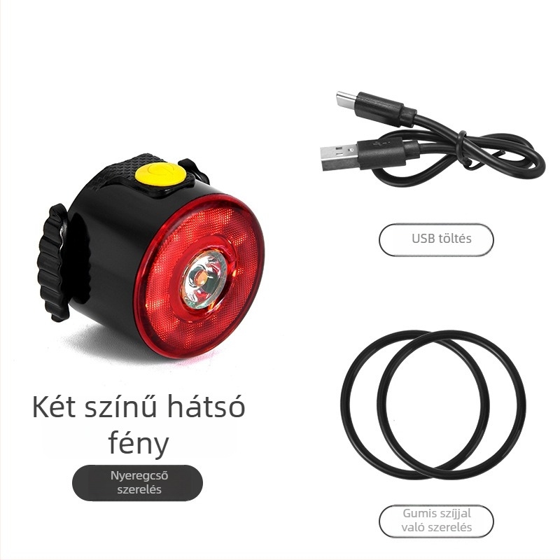 ACRUNU kerékpár hátsó fény intelligens érzékelővel, USB tölthető, IP65 vízálló, 5 mód