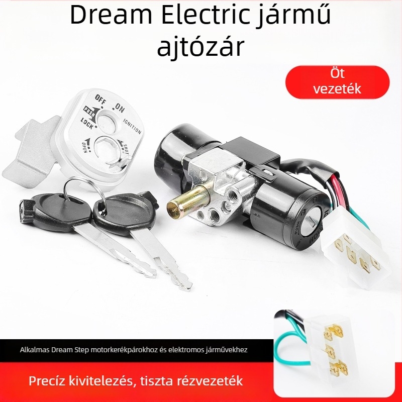 Mojielong Dream Chasing 5-wire teljes motorkerékpár-zár, cink-ötvözet, hosszú stílus, vízálló védelem