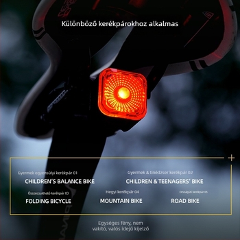 ACRUNU kerékpár hátsó lámpa intelligens szenzorral, vízálló, 30 g (Hosszú akkumulátor‑élettartam; Vízálló dizájn; Súly 30 g)