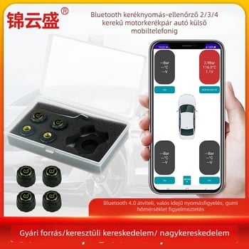 Bluetooth gumiabroncsnyomás-figyelő - külső TPMS digitális kijelzővel, autók, teherautók és motorkerékpárok számára, magas pontosságú 0.7-7 bar