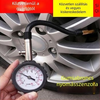 Hosszú csővel ellátott guminyomás-mérő, nagy pontosságú, digitális kijelző, hordozható, 0-100 psi