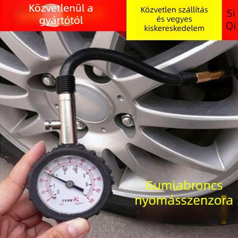 Hosszú csővel ellátott guminyomás-mérő, nagy pontosságú, digitális kijelző, hordozható, 0-100 psi