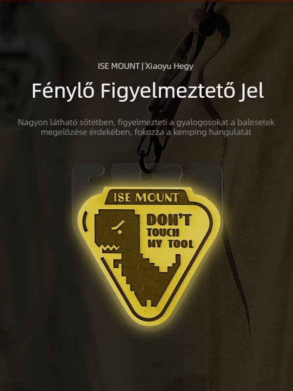 ISE MOUNT Kültéri fénylő kemping figyelmeztető jel, hordozható PP lemez, háromszög alakú fény