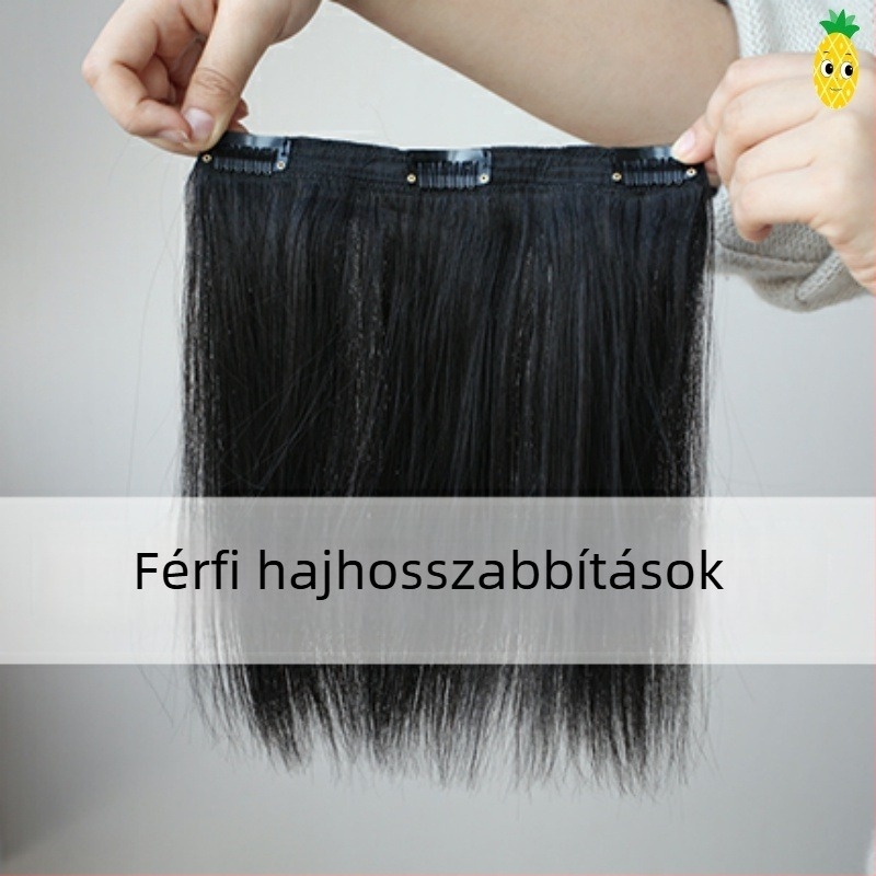 Fejtetői paróka, egy darabból álló, láthatatlan és lélegző, egyenes hajdarab kb. 5 cm, hőálló szálak, festhető, Modell 5006
