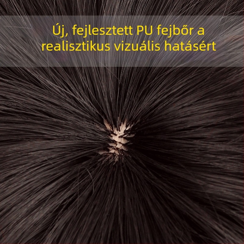 Férfi hajtopper rövid hajhoz — szintetikus rostok, magas hőmérsékletű szálak, élethű megjelenés, póthaj, növeli a volument és elfedi a szürke hajat