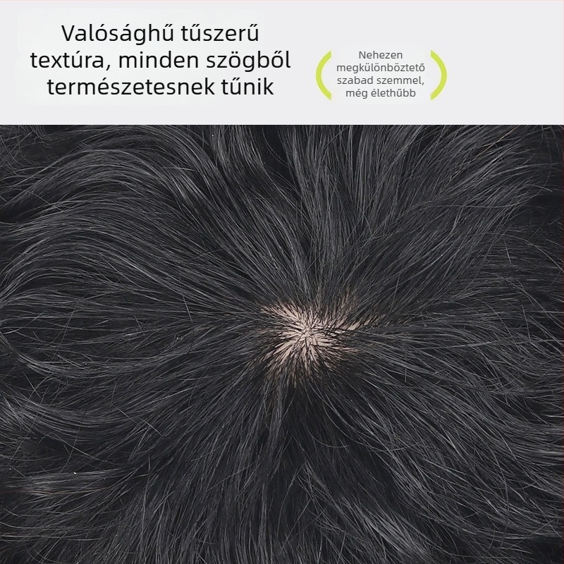 Férfi paróka — Leslie volumen, rövid haj, teljes emberi haj, festhető és dauerolható, mechanikus feldolgozás