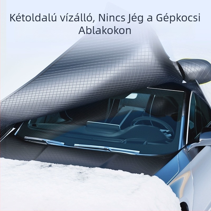 Univerzális autó első szélvédő hóvédő, PVC anyag, teleszkópos szerelés, egyszerű stílus, modell YD-23D001