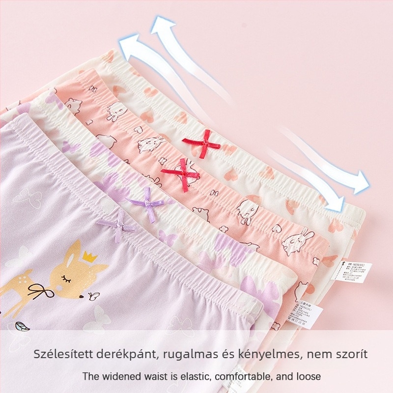 Lányok számára pamut alsónemű, 95% pamut, 3–8 évesek számára, nyár 2025 megjelenés.