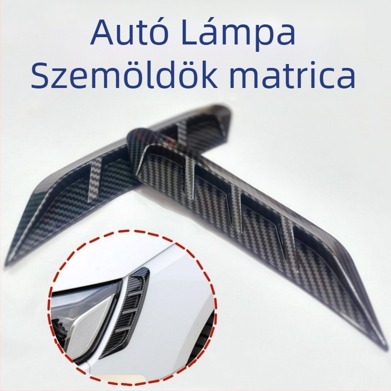 Autó fényszóró szemöldök matricája karbon geometriai mintával — anyag: ragasztópaszta; beszerelés: ragasztás; márka: Good Li has