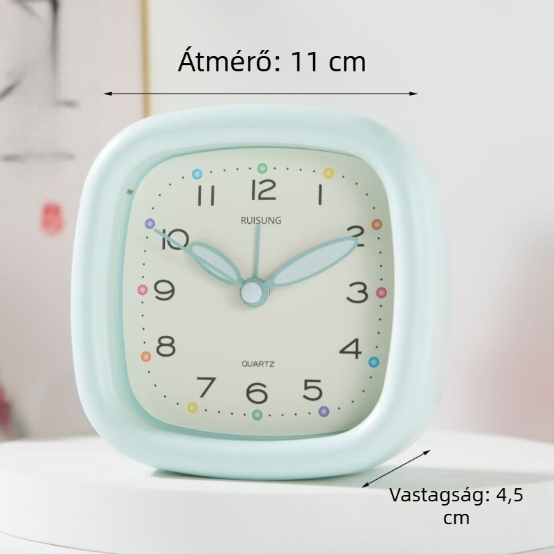 Qingyi ébresztőóra diákoknak, LCD kijelző analóg és digitális olvasással, elemmel működik, sima másodperces mozgás, 32 mm vastagságú műanyag ház