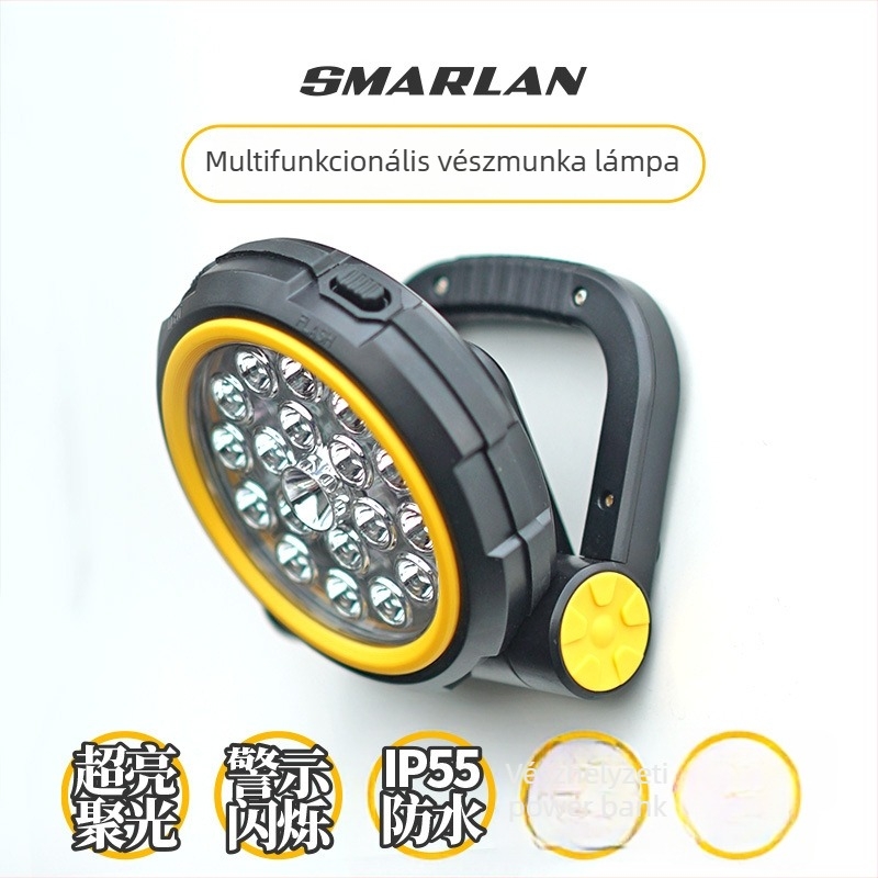 Autó sürgősségi LED-reflektor SOS funkcióval, multifunkcionális kempingfény (10 W, 1000 lm, 5 V, 6000 K, Cs-a03)