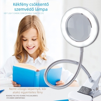 Árnyék nélküli LED Szépséglámpa nagyítóval – USB-s asztali lámpa szempillákra, körmök és tetoválásokhoz (Model SL825, fém árnyékoló, CRI ≥90)