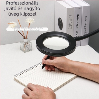 Árnyék nélküli LED Szépséglámpa nagyítóval – USB-s asztali lámpa szempillákra, körmök és tetoválásokhoz (Model SL825, fém árnyékoló, CRI ≥90)