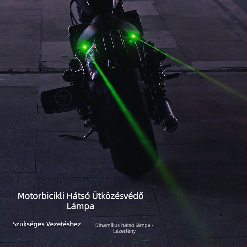 Motorkerékpár hátsó lámpa lézeres vetítéssel és stroboszkóp hatással, modell H901, 5V, 0.2A