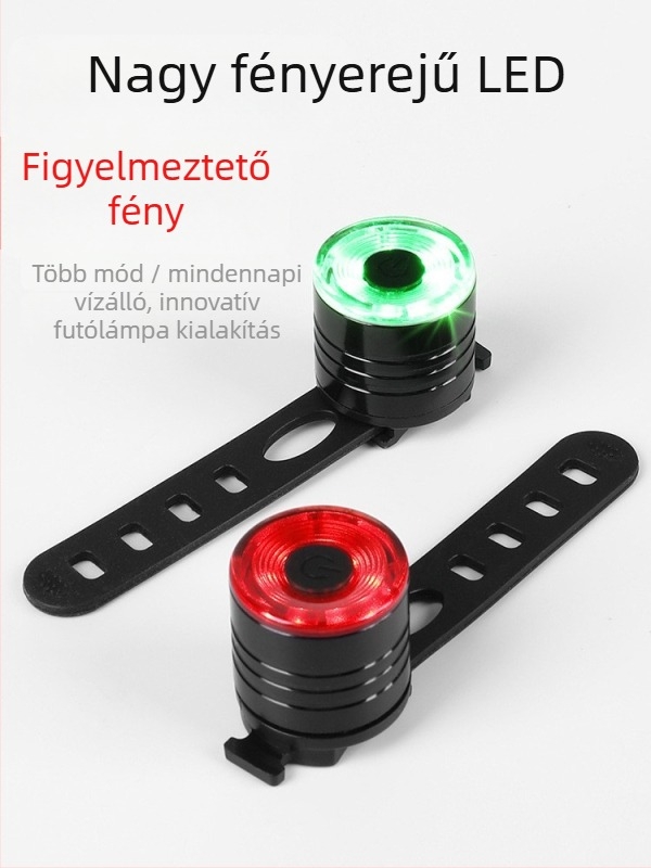 Kerékpár hátsó lámpa hosszú üzemidővel éjszakai tekeréshez – magas fényerő, hegyi és országúti kerékpárokhoz, figyelmeztető jelzés