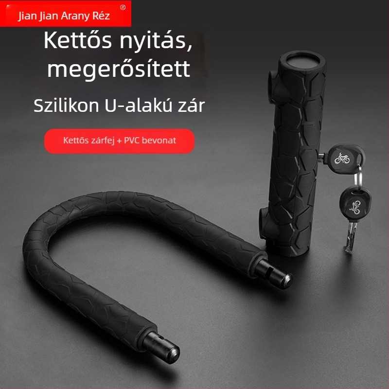 Szilikon U-alakú zár elektromos járművekhez, kerékpárokhoz és motorkerékpárokhoz – Modell 601, Tömeg: 900 g, Stílus: Könnyű Luxus