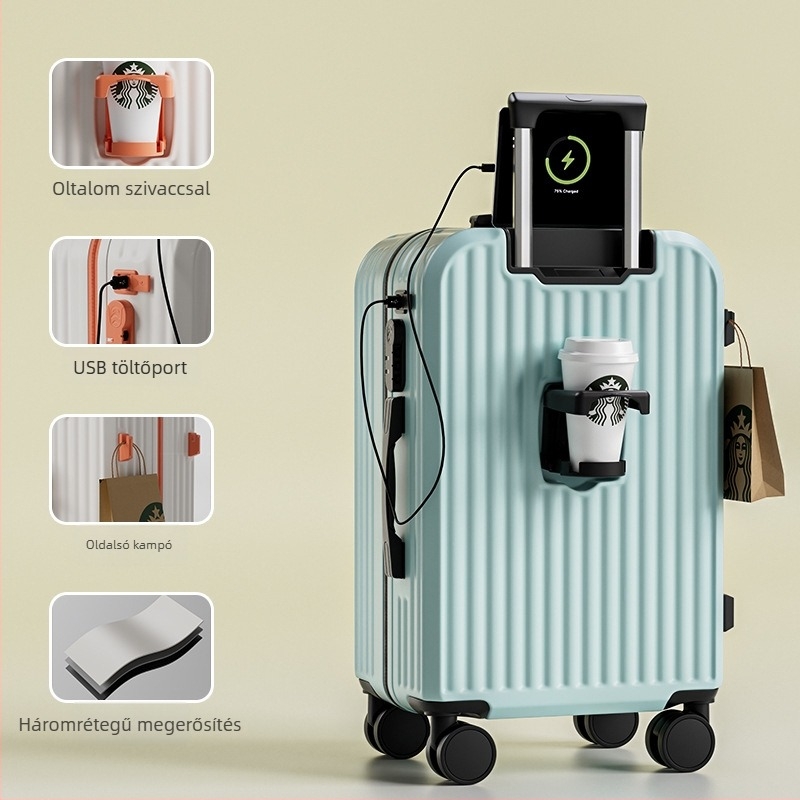 Kézitáska kerekekkel — ABS, vízálló, ultra könnyű, kopásálló, univerzális kerekek, cipzár, szabványos kombinációs zár