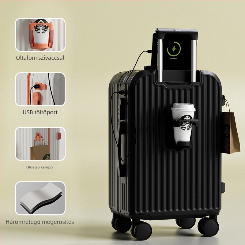 Kézitáska kerekekkel — ABS, vízálló, ultra könnyű, kopásálló, univerzális kerekek, cipzár, szabványos kombinációs zár