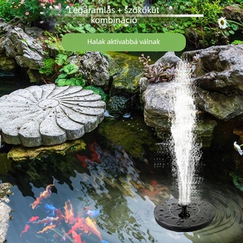 Napelemes szökőkút pumpa kerthez, kerek lebegő virág alakú dizájn, IP65, 5W, 36V, távirányító