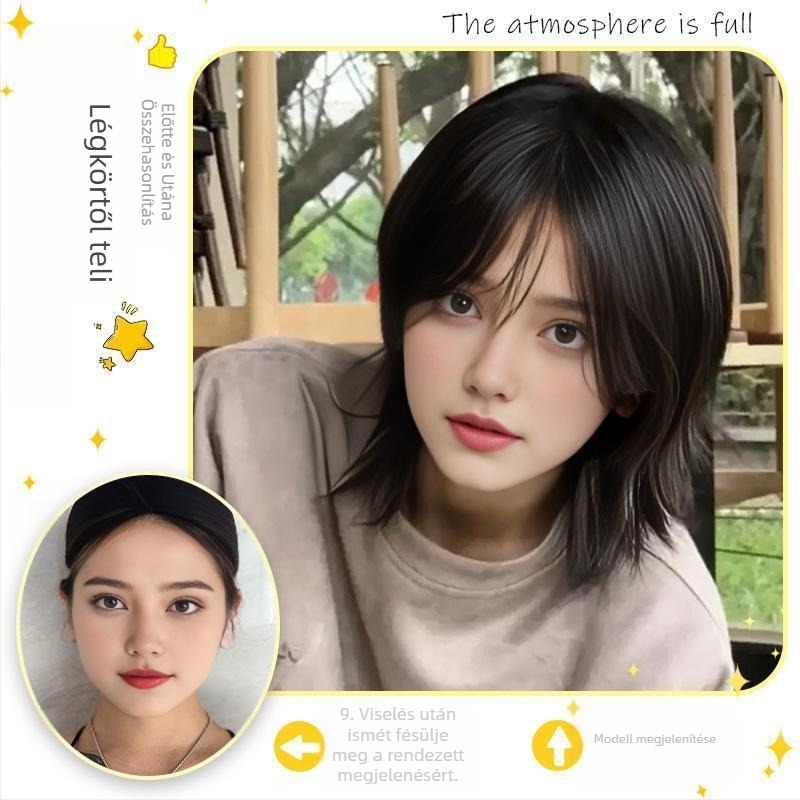 Férfi cosplay paróka - mullet stílus, szövött kivitel, magas hőmérsékletű szálak, festhető és permázható