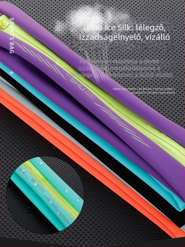 Futás övtáska telefonhoz – Lycra, cipzár, vízszintes négyzetes forma, uniszex, street style, TPU bélés