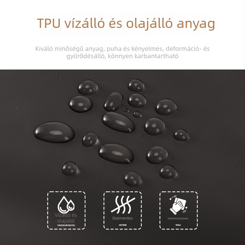 Vízálló TPU kötény ujjszél nélküli, konyhai és catering használatra, modern minimalista dizájn