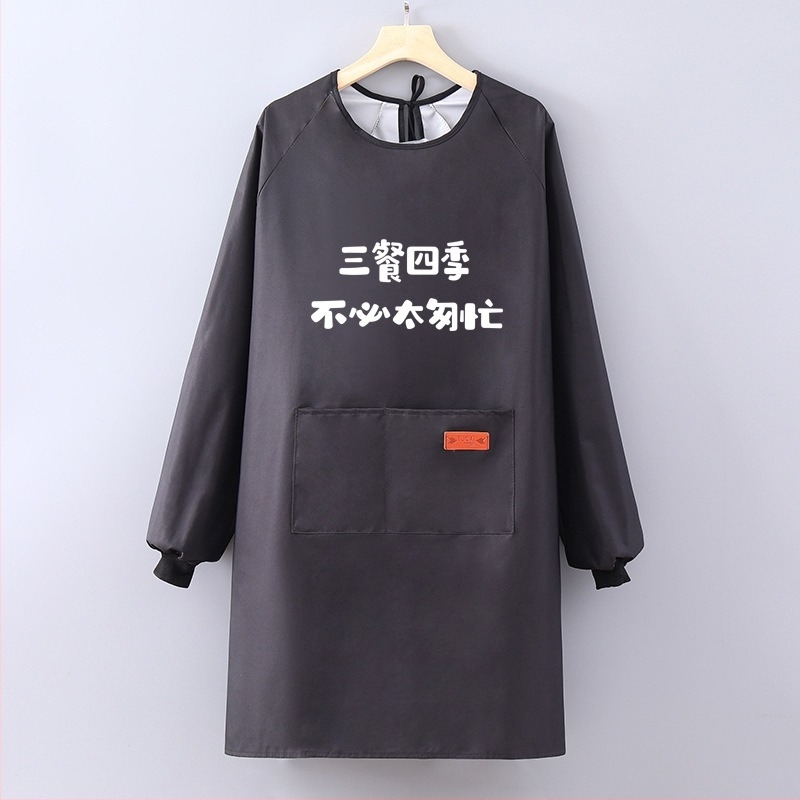 Konyhai hosszú ujjú kötény, vízálló és olajálló, poliészter, felnőtt használatra, catering