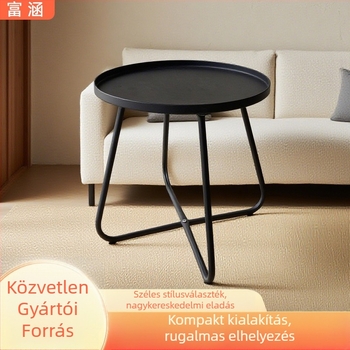 Kör alakú fém dohányzóasztal, modern minimalist stílus, könnyen szétszedhető