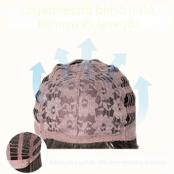 Női hosszú egyenes paróka frufruval, természetes stílus, hőálló szál, festhető és göndöríthető, modell LZD