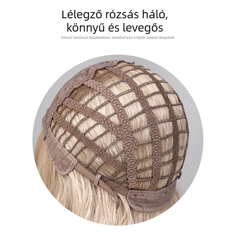 Mindennapi paróka középső rés, hőálló szintetikus rostból, természetes mindennapi stílus, frufru: egyenes vagy ferde, nem színezhető