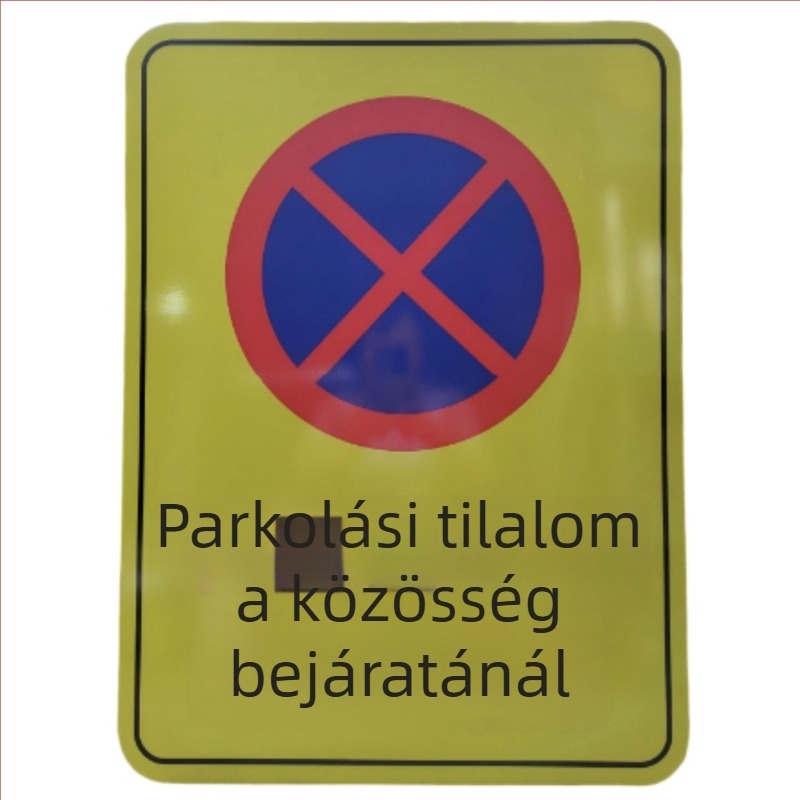 Forgalomjelző tábla, alumínium lemez, mérnöki osztályú fényvisszaverő bevonat, négyzet alakú, 2 mm vastagság, sorozat 525