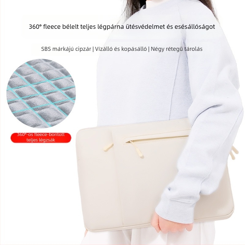 Qingxi laptop belső táska — vízálló, kopásálló és ütésálló; Oxford anyag; bélés poliészter; városi minimalista stílus