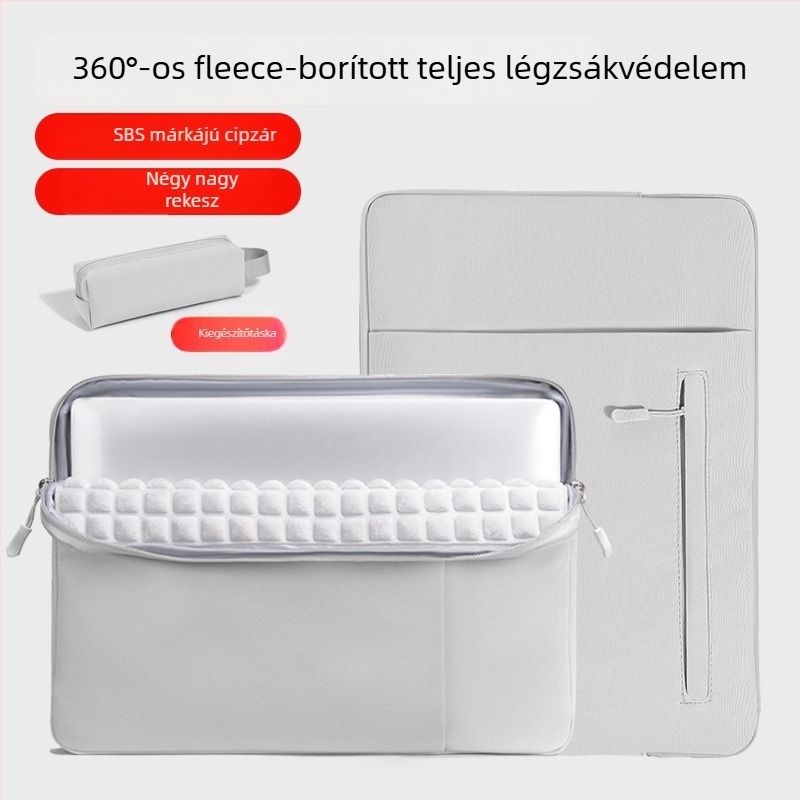 Qingxi laptop belső táska — vízálló, kopásálló és ütésálló; Oxford anyag; bélés poliészter; városi minimalista stílus