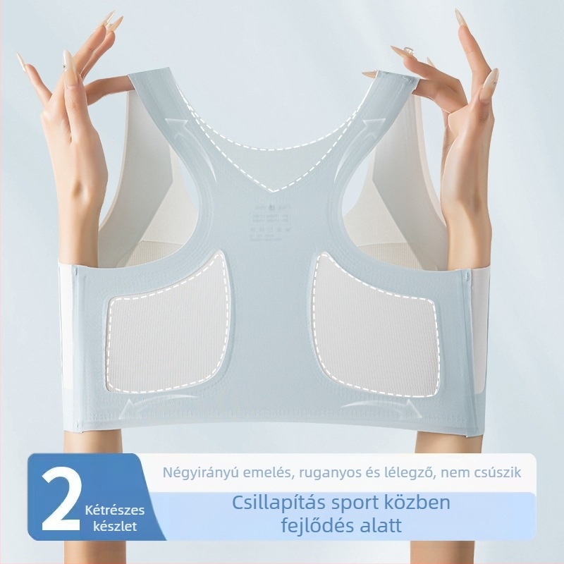 Semleges sportmelltartó tinédzsereknek, tank-topp stílus, nylon, teljes kosár, vékony formázott kosár, rögzített dupla pántok, lélegző, anti-fényes