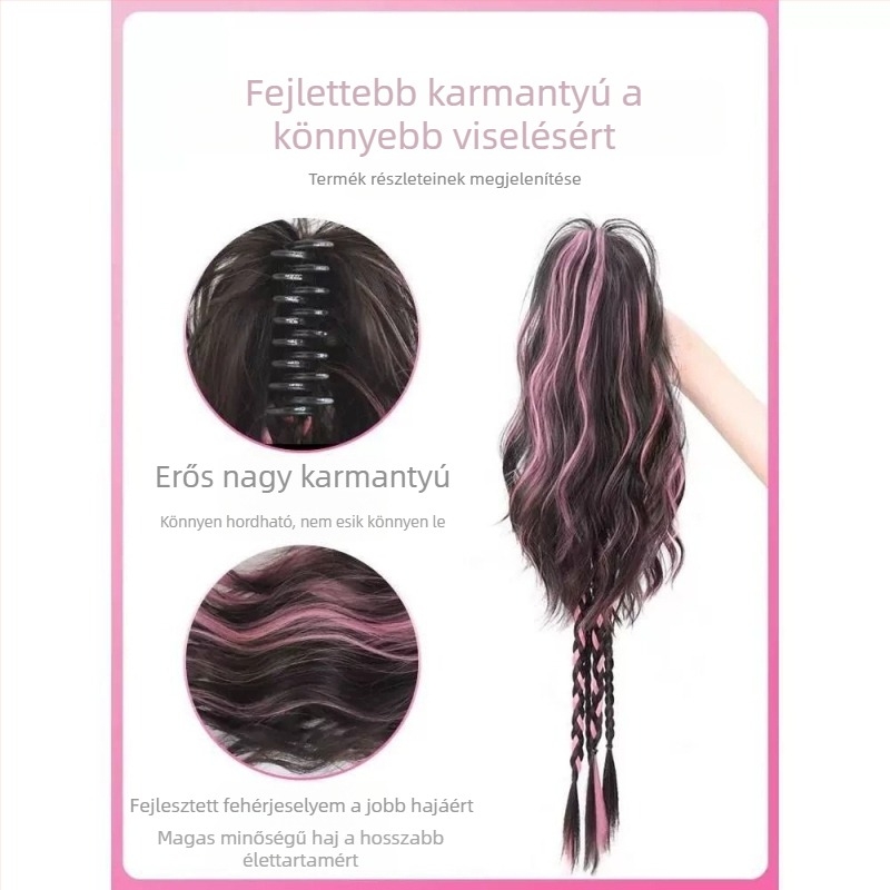 Farokkal ellátott paróka – Grasp ponytail modell, hőálló szál, nem festhető vagy dauerolható, minden bőrtónushoz és arcvonáshoz megfelelő
