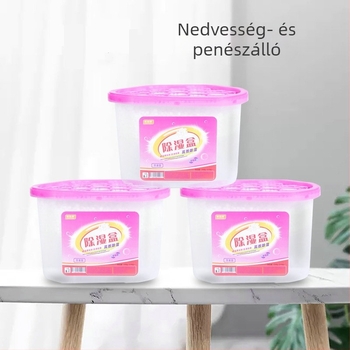 Háztartási nedvességkivonó doboz szekrényhez és szobához, aktivált szén deszikkáns, citrom illattal, 72 darabos készlet, 260 g
