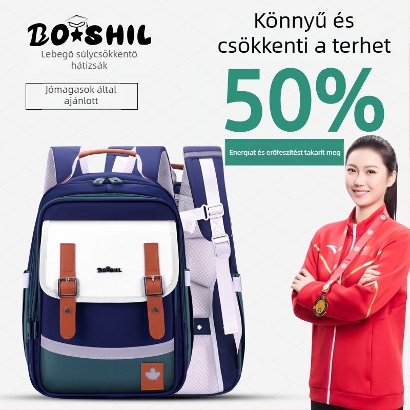 Uniszex iskolai hátizsák 3–4. osztályos tanulóknak — vízálló, bővíthető kapacitás, ergonómikus hátsó panel, poliészter