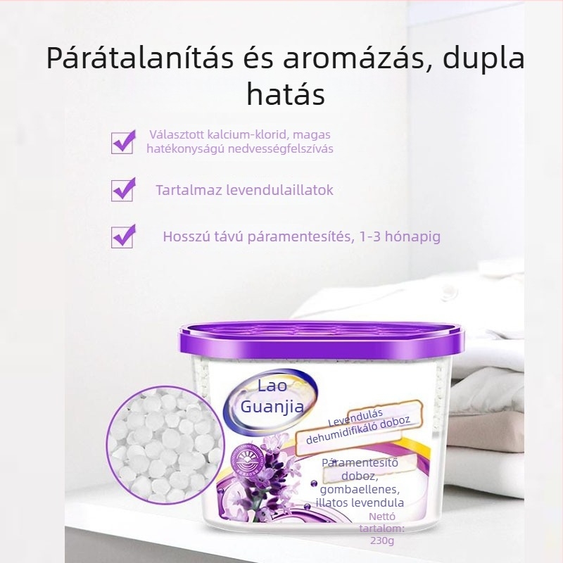 Old Butler Levendula nedvességelnyelő doboz ruhásszekrényhez – 230 g, nedvességelnyelő zsák, cikkszám 6957411100796