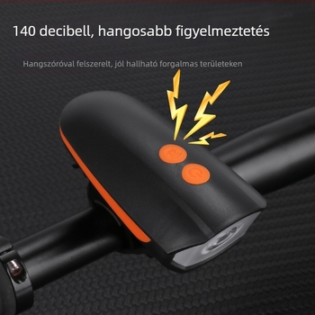 Kerékpár első- és hátsó lámpa, USB-re tölthető, MTB-hez és éjszakai kerékpározáshoz