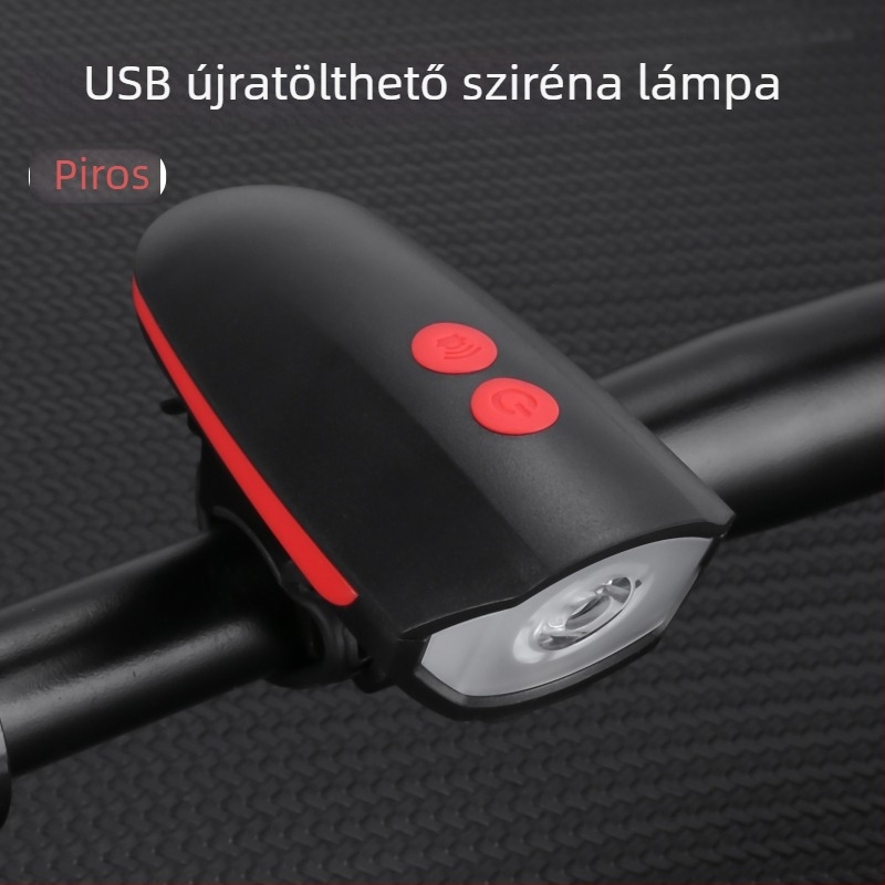 Kerékpár első- és hátsó lámpa, USB-re tölthető, MTB-hez és éjszakai kerékpározáshoz