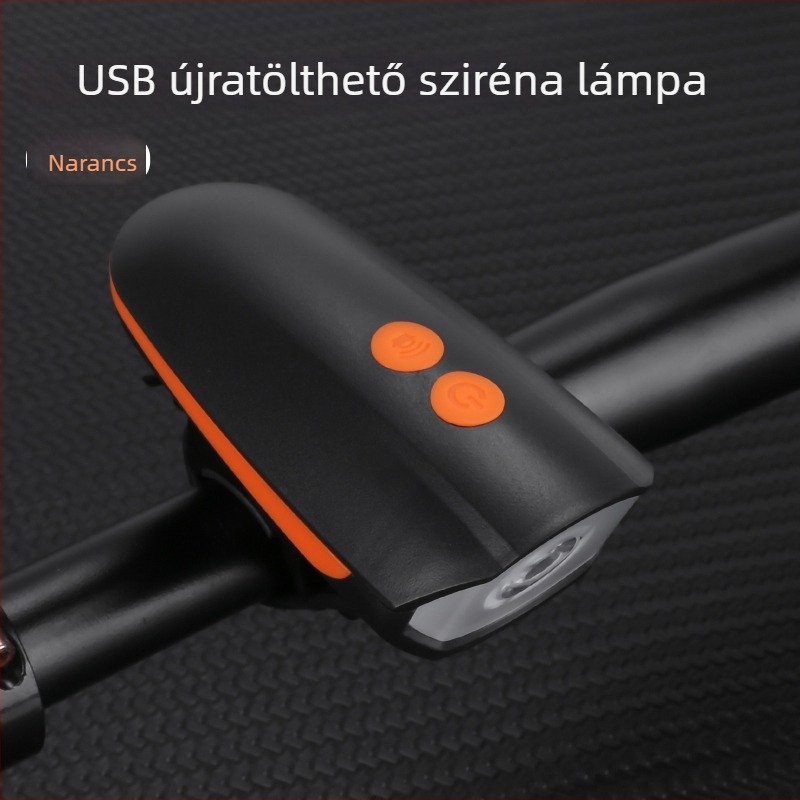 Kerékpár első- és hátsó lámpa, USB-re tölthető, MTB-hez és éjszakai kerékpározáshoz
